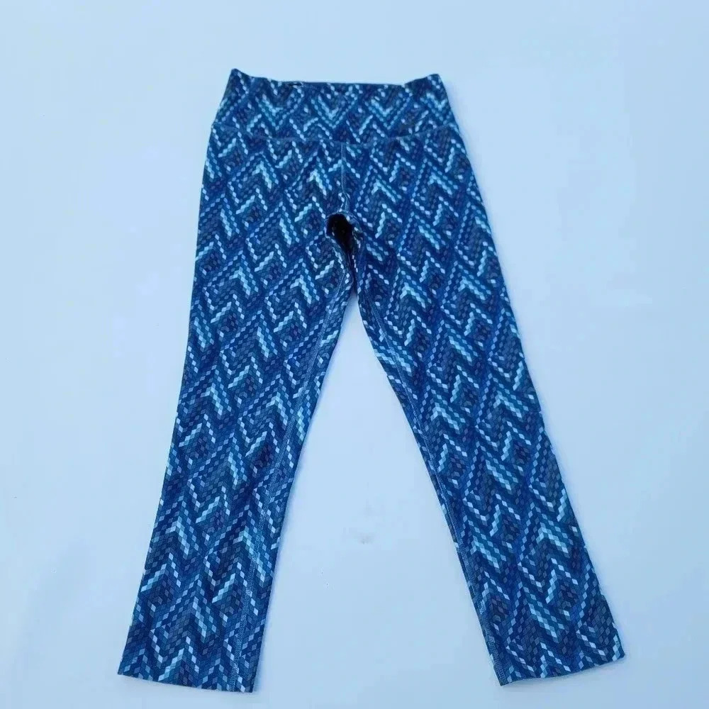 Nike Legging Womens XS Blue Crop Compression Athletic Pants Dri Fit Stretch Mesh